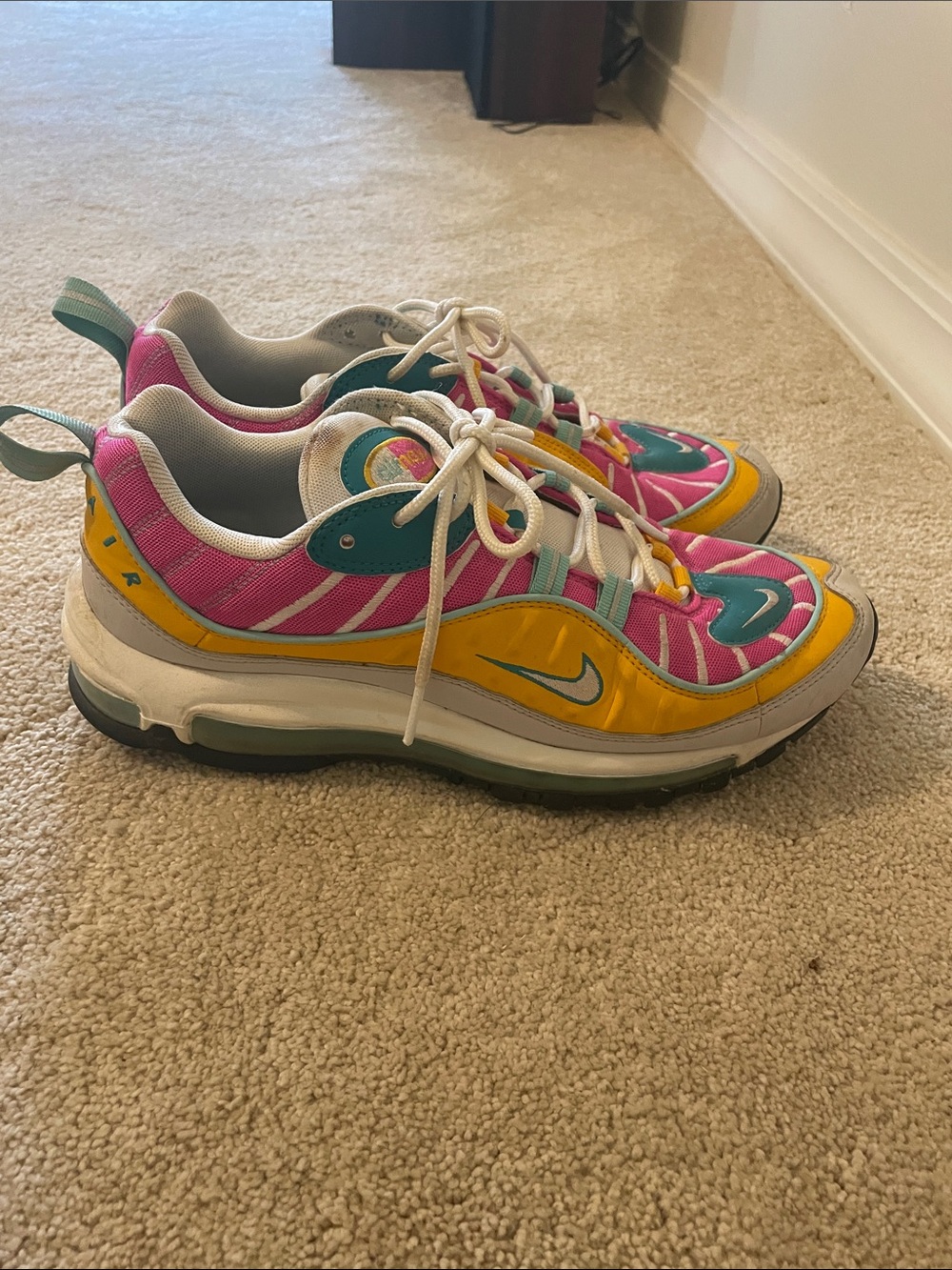 Nike Women's Colorblock Athletic Sneakers - Pink, Yellow & Teal